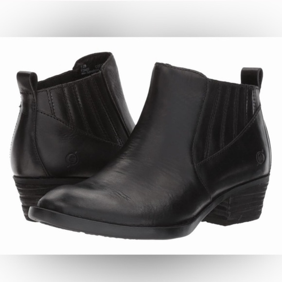 Born Beebee Black Ankle Boots leather EUC size 9.5 - Picture 1 of 9